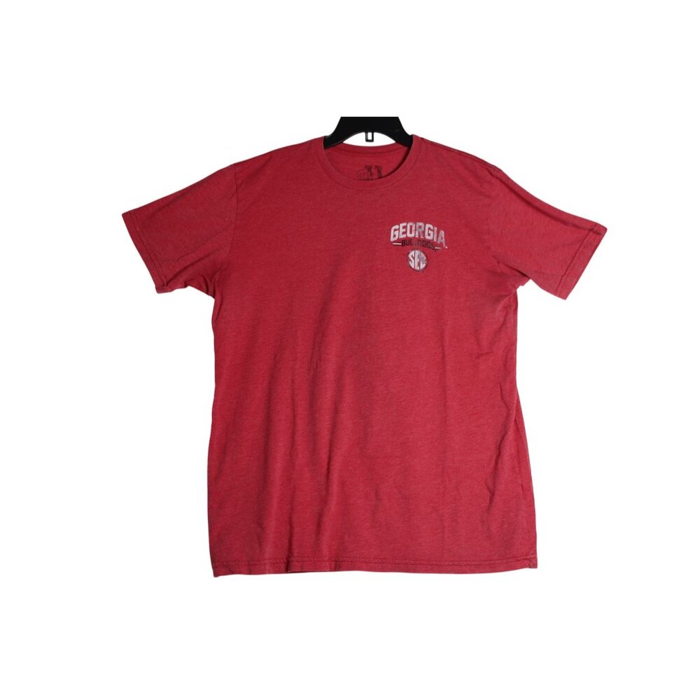 Georgia Bulldogs SEC UGA Dawg Distressed Red Short Sleeve Tee Shirt Mens XL